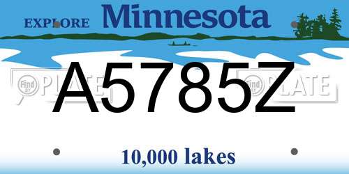 A5785Z Minnesota License Plate