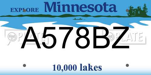 A578BZ Minnesota License Plate