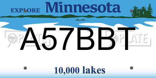 A57BBT Minnesota License Plate