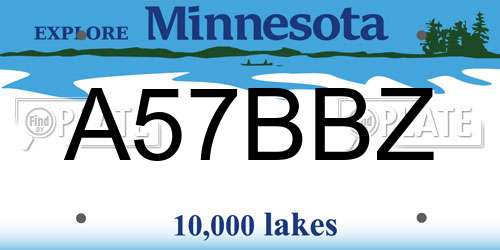 A57BBZ Minnesota License Plate
