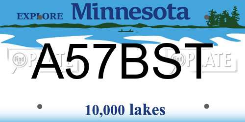 A57BST Minnesota License Plate