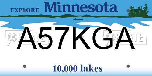 A57KGA Minnesota License Plate