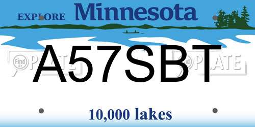 A57SBT Minnesota License Plate