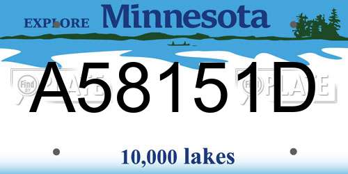 A58151D Minnesota License Plate
