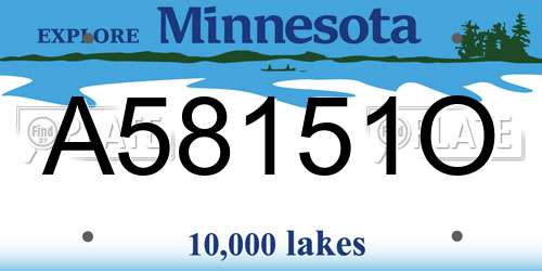 A58151O Minnesota License Plate
