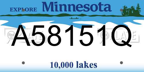 A58151Q Minnesota License Plate