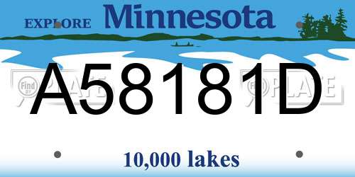 A58181D Minnesota License Plate