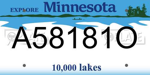 A58181O Minnesota License Plate