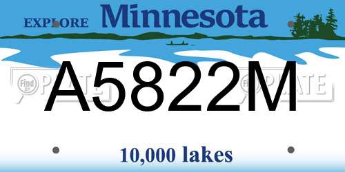 A5822M Minnesota License Plate
