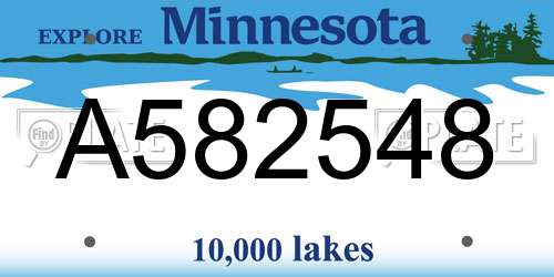 A582548 Minnesota License Plate