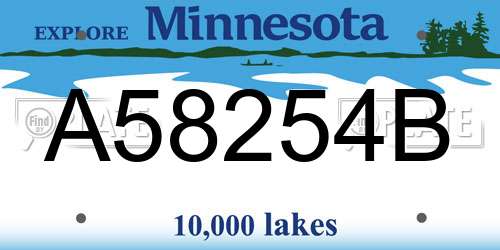 A58254B Minnesota License Plate