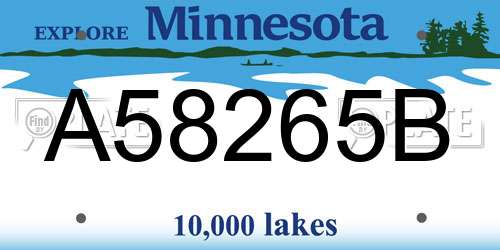 A58265B Minnesota License Plate