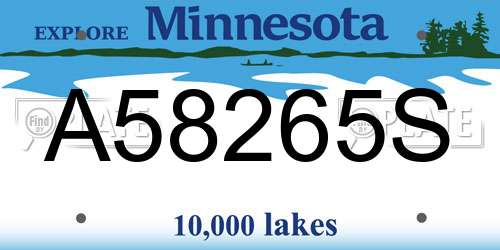 A58265S Minnesota License Plate