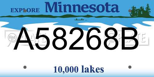 A58268B Minnesota License Plate