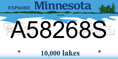 A58268S Minnesota License Plate