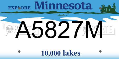 A5827M Minnesota License Plate