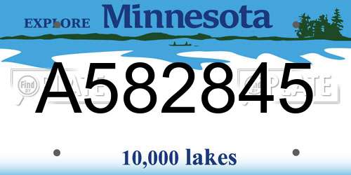 A582845 Minnesota License Plate