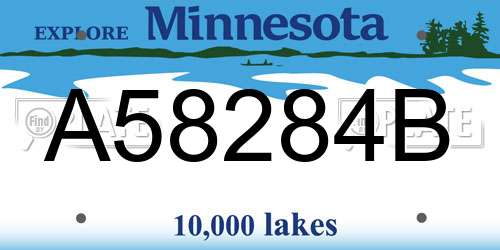 A58284B Minnesota License Plate