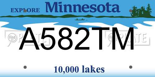 A582TM Minnesota License Plate