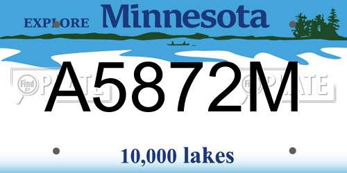 A5872M Minnesota License Plate