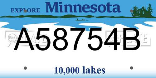 A58754B Minnesota License Plate