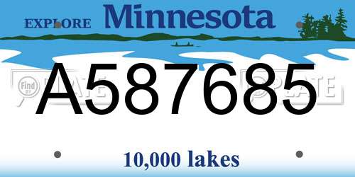 A587685 Minnesota License Plate