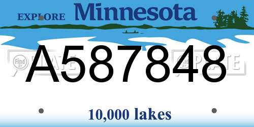 A587848 Minnesota License Plate