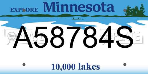A58784S Minnesota License Plate