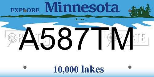 A587TM Minnesota License Plate