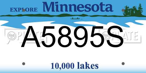 A5895S Minnesota License Plate