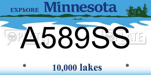 A589SS Minnesota License Plate