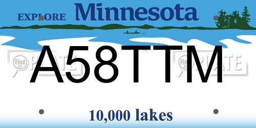 A58TTM Minnesota License Plate