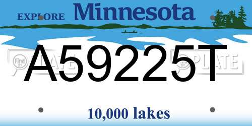 A59225T Minnesota License Plate