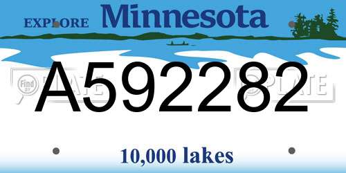 A592282 Minnesota License Plate
