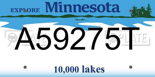 A59275T Minnesota License Plate