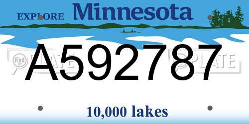 A592787 Minnesota License Plate