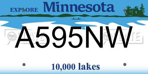 A595NW Minnesota License Plate