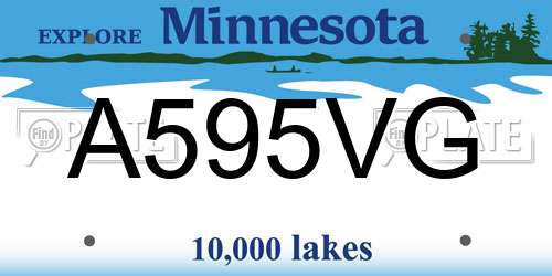 A595VG Minnesota License Plate