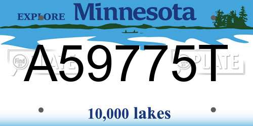 A59775T Minnesota License Plate