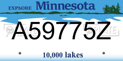 A59775Z Minnesota License Plate