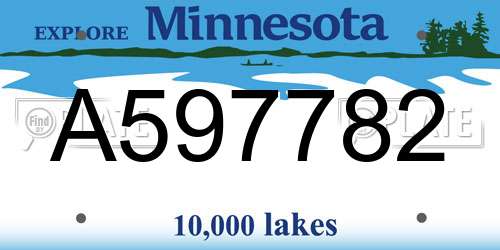 A597782 Minnesota License Plate