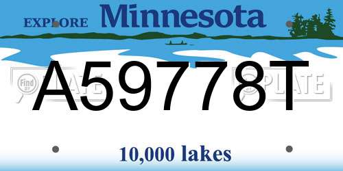 A59778T Minnesota License Plate