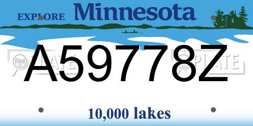 A59778Z Minnesota License Plate
