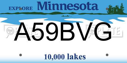 A59BVG Minnesota License Plate