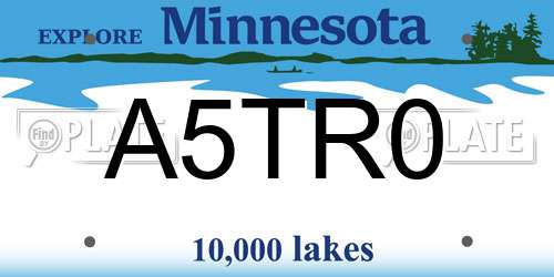 A5TR0 Minnesota License Plate