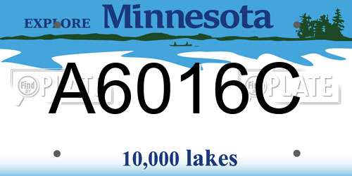 A6016C Minnesota License Plate