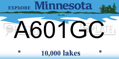 A601GC Minnesota License Plate
