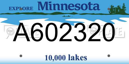 A602320 Minnesota License Plate