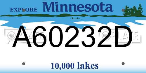 A60232D Minnesota License Plate
