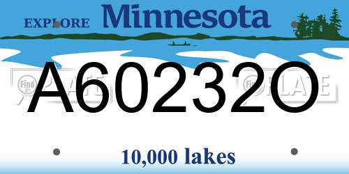A60232O Minnesota License Plate